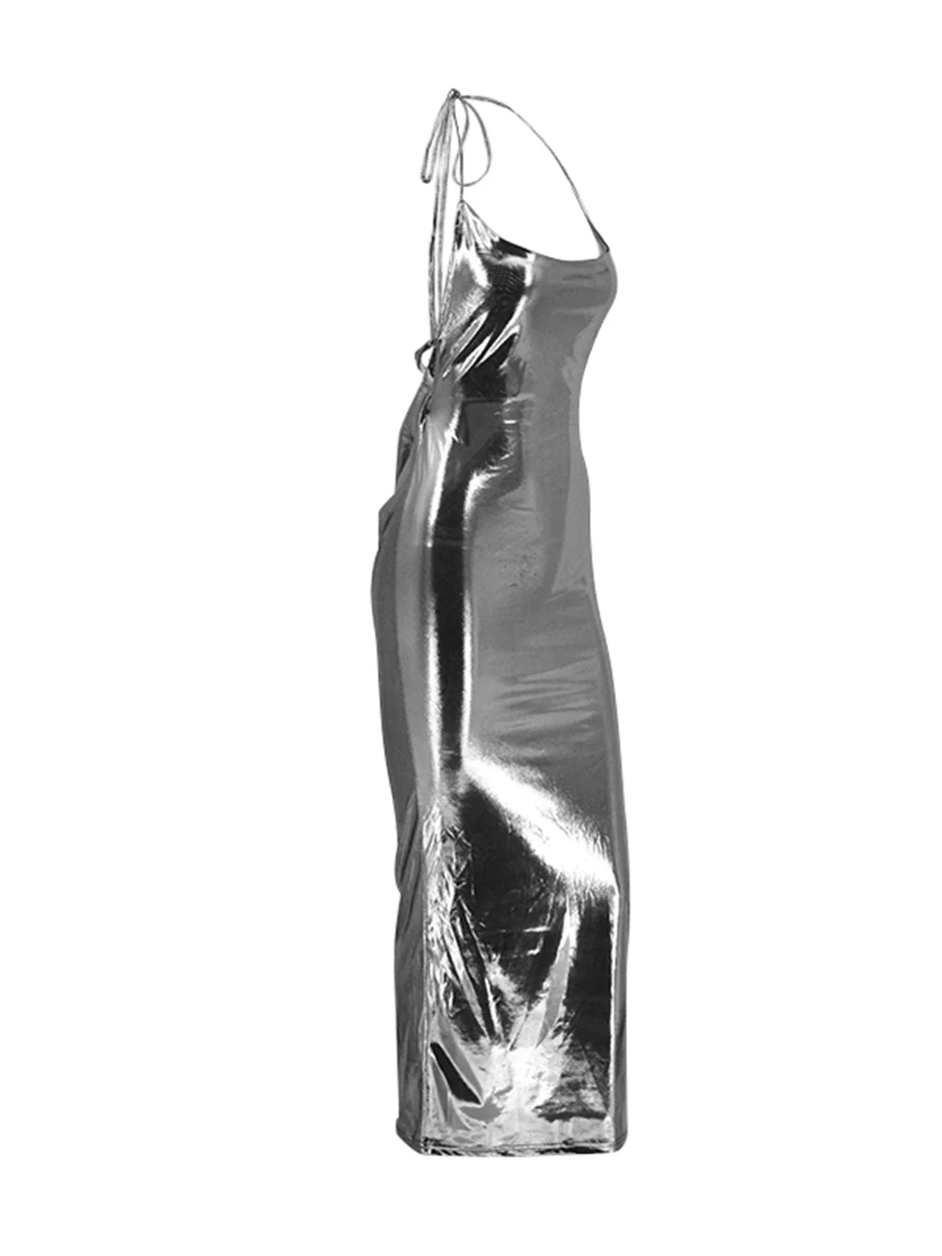 שמלת מקסי גב פתוח סטייל מטאלי - ALEXA