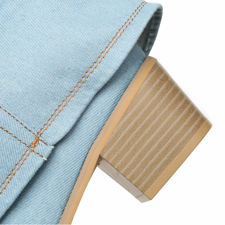 Denim heeled boots - Edison