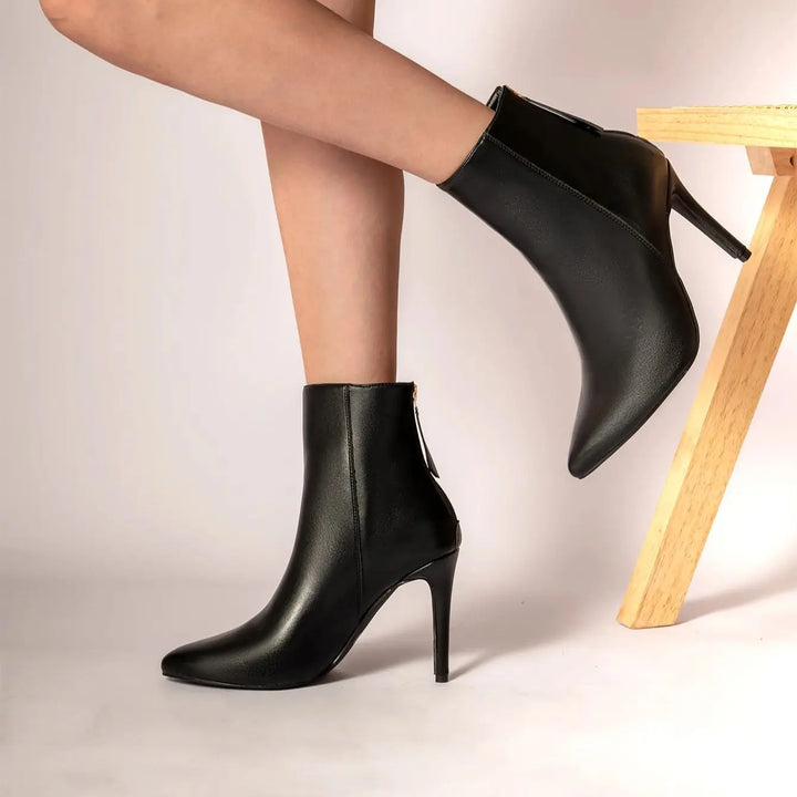 Pointed leatherette heeled boots - Tali