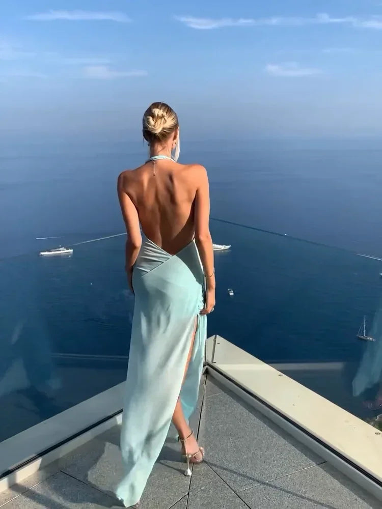 שמלת מקסי קוקטייל - BLUE SKY