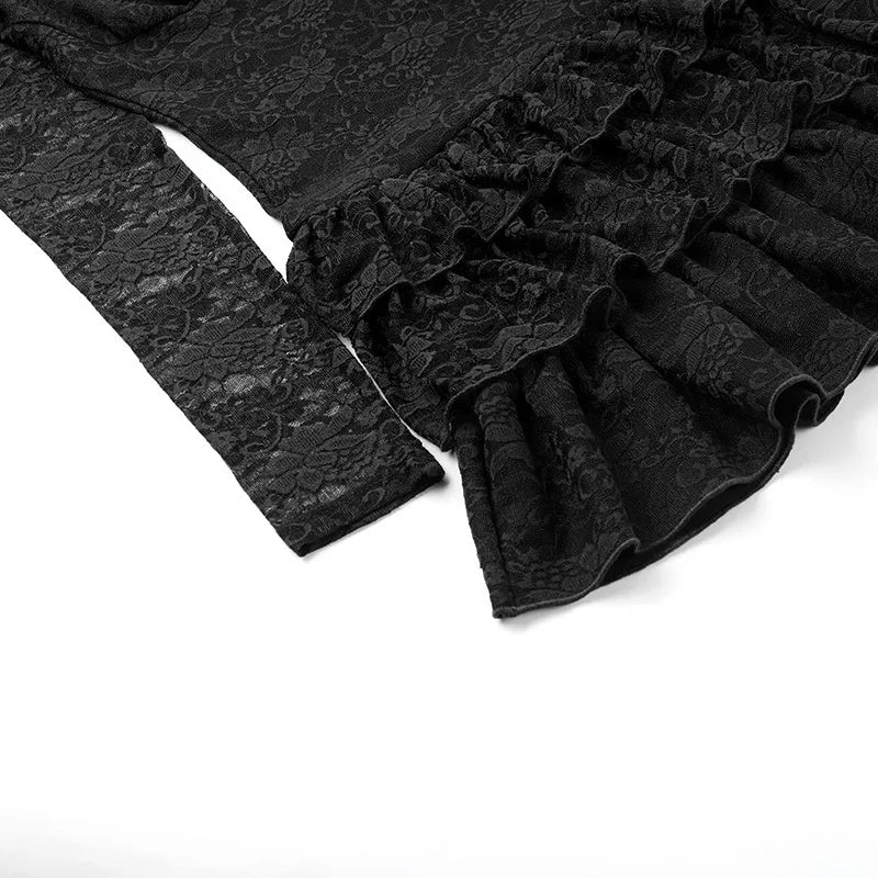 שמלת מיני תחרה מלמלה כתפיים חשופות - Shay