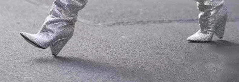 מגפי עקב בעיטור זרקונים מנצנצים - Daisy