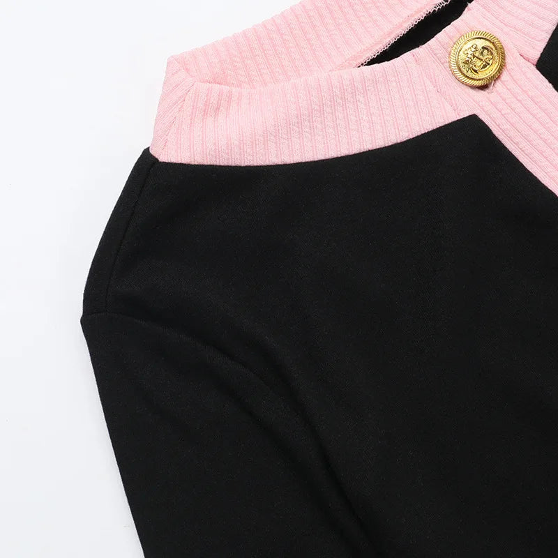 אוברול קצר סרוג בעיצוב מחויט בעיטור כפתורים - Hattie