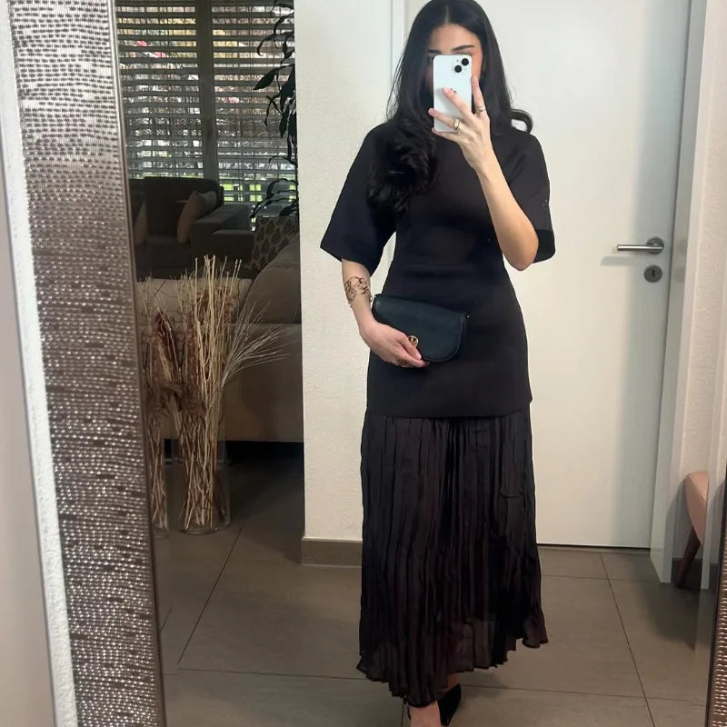 שמלת מקסי בעיצוב קיפולים - נהורה