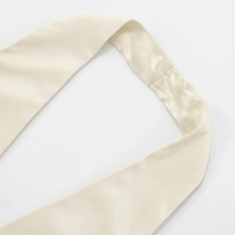 שמלת מיני סאטן מחשוף V בעיטור צעיף תואם - קרינה