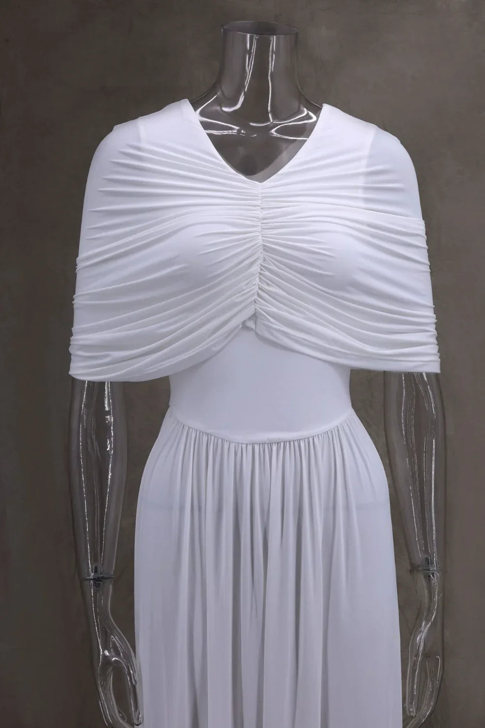 שמלת מקסי ערב אלגנטית בעיצוב כיווצים - מושקא