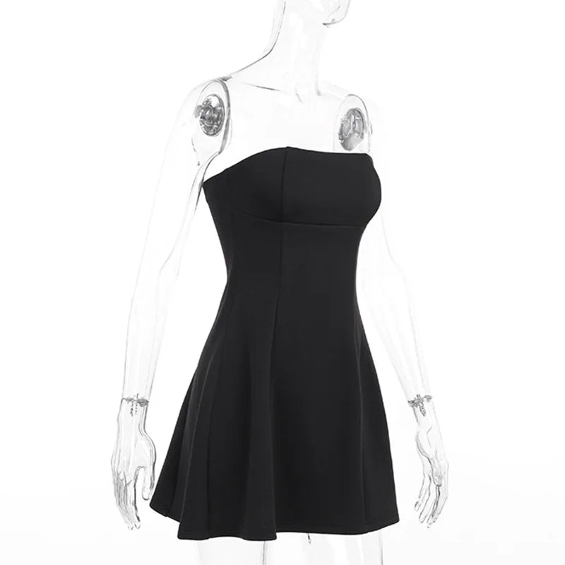 שמלת מיני סטרפלס בגזרת A - לולה