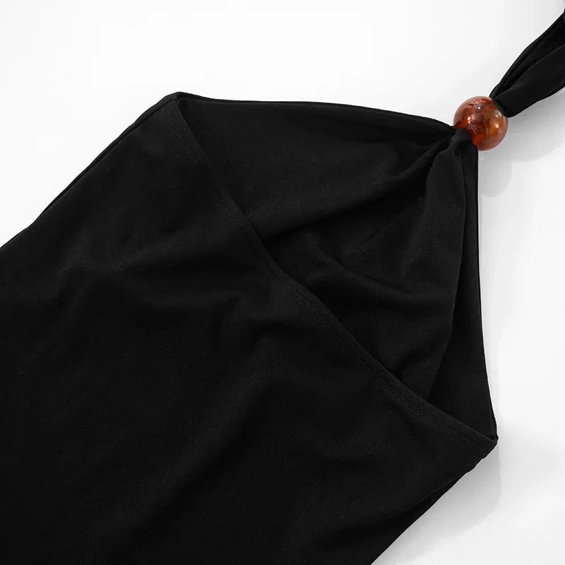 שמלת מיני קולר גב פתוח בעיטור חרוז - מיקה