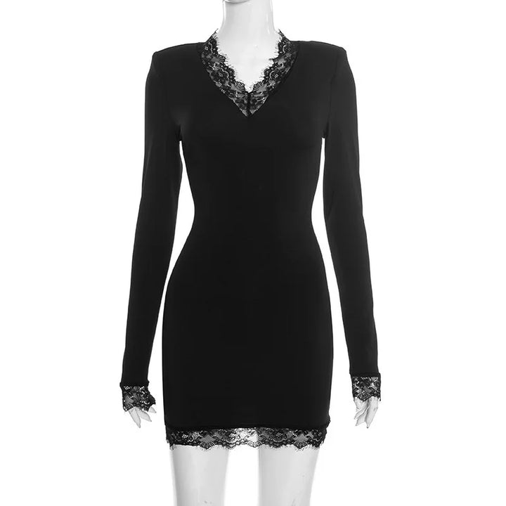 Mini dress with lace trim - MIRAN