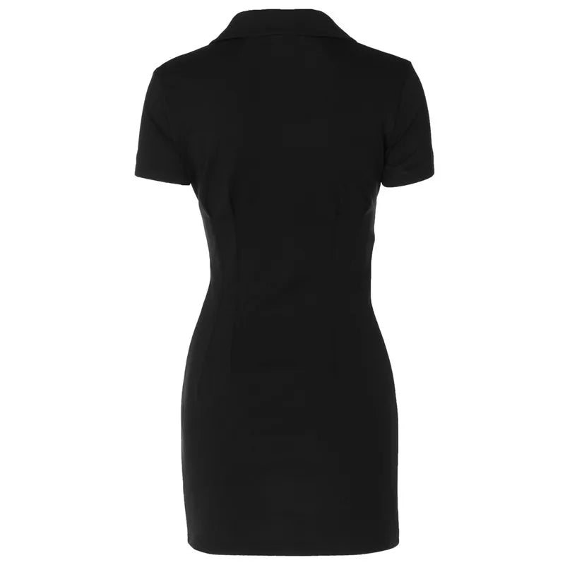 שמלת מיני מחויטת צווארון פולו - PATRISIA