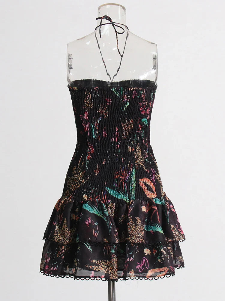 שמלת מיני סטרפלס כיווצים מלמלה - דיאן