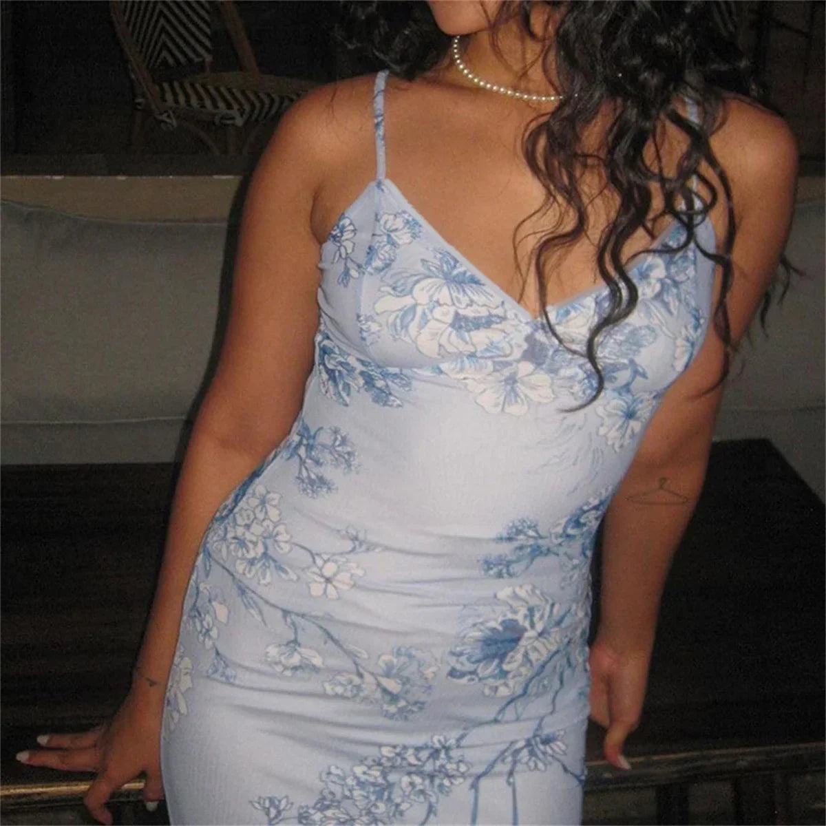 שמלת מקסי צמודה פרחונית - הייזל