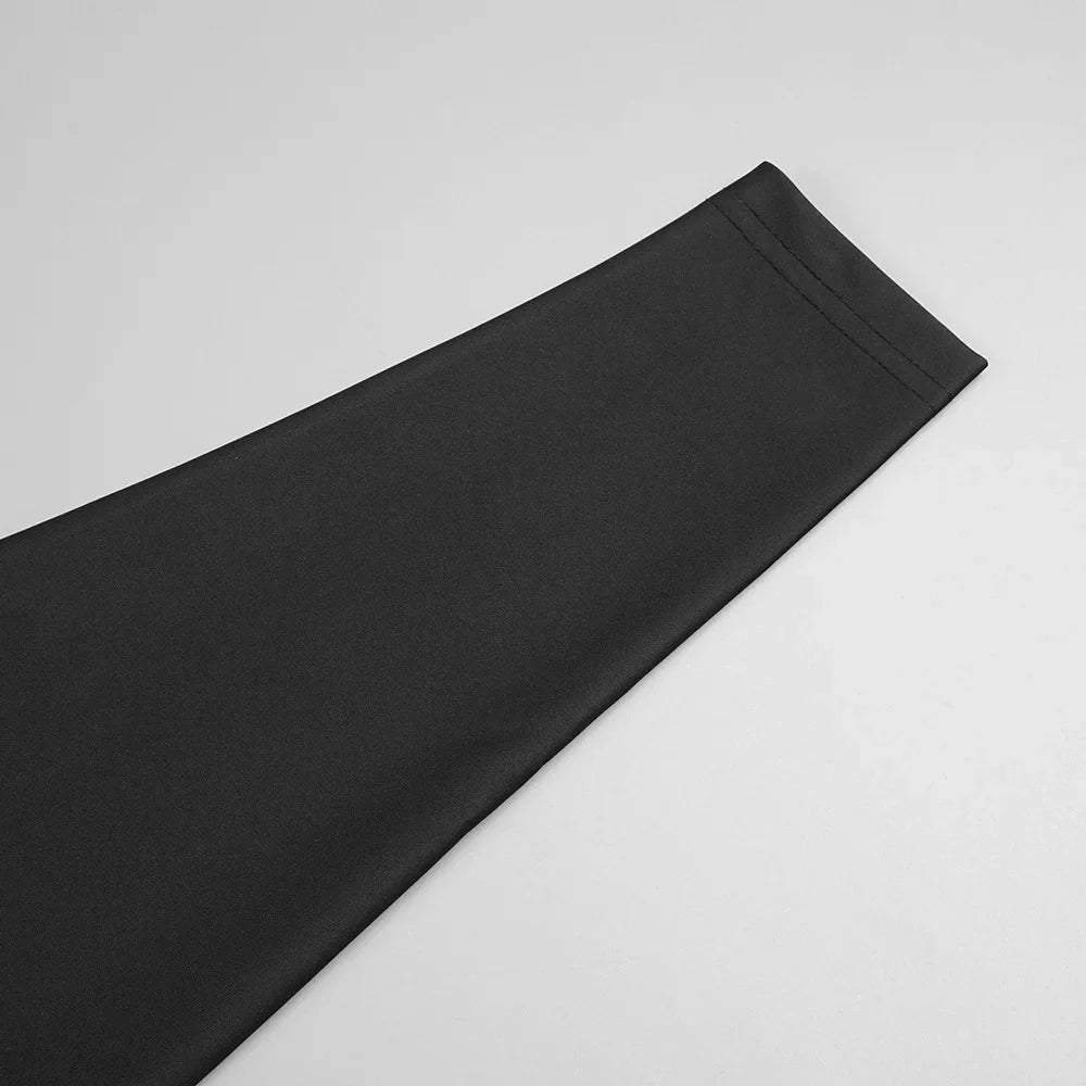 Maxi dress with a slit design and a mesh bodice with a diamond buckle - AMOR