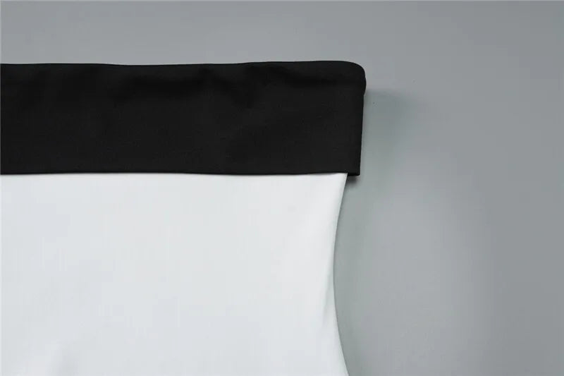 שמלת מיני סטרפלס מונוכרום - קאיי