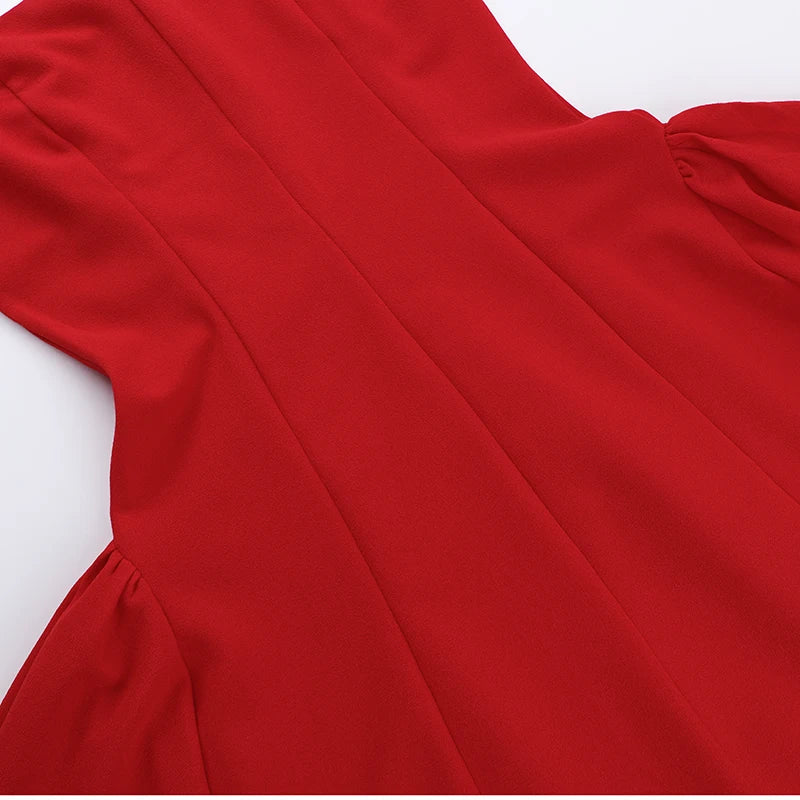 שמלת מיני גזרת A אלגנטית - נעה