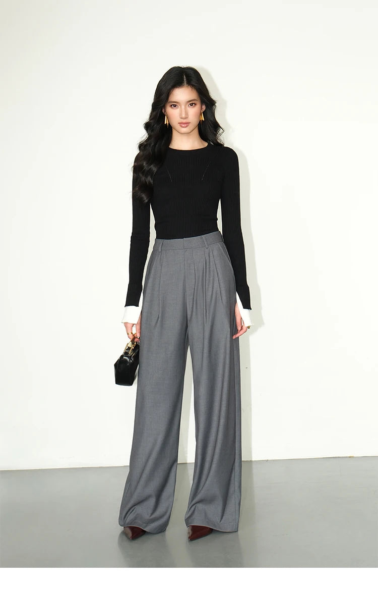 High-waisted tailored pants in a LOOSE design