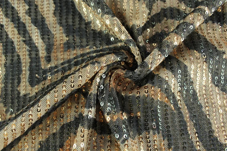 שמלת מקסי פייטים מנומרת צווארון נופל גב פתוח - Magnolia