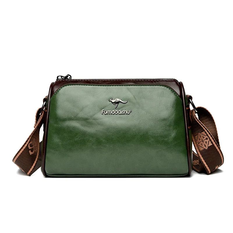 Faux leather bag with strap design