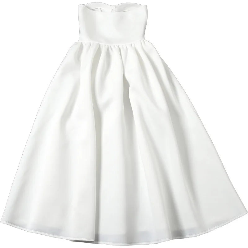 שמלת מידי סטרפלס בגזרת A בעיצוב אלגנטי - Simone