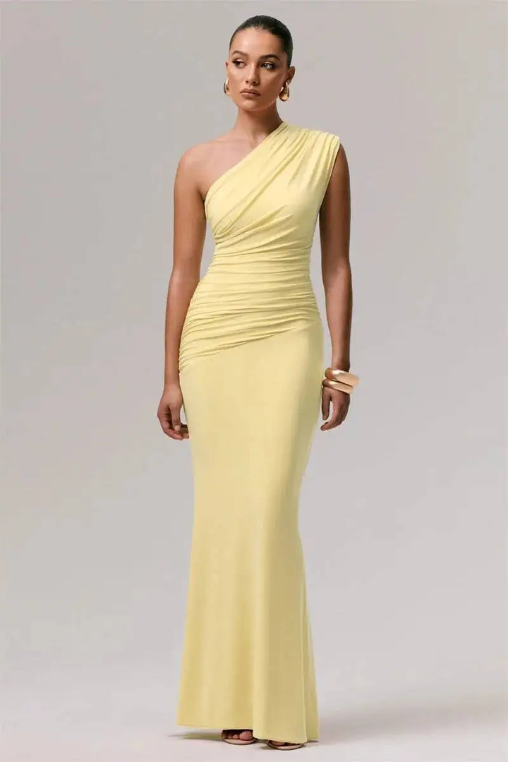 Elegant one-shoulder maxi dress - Jeska