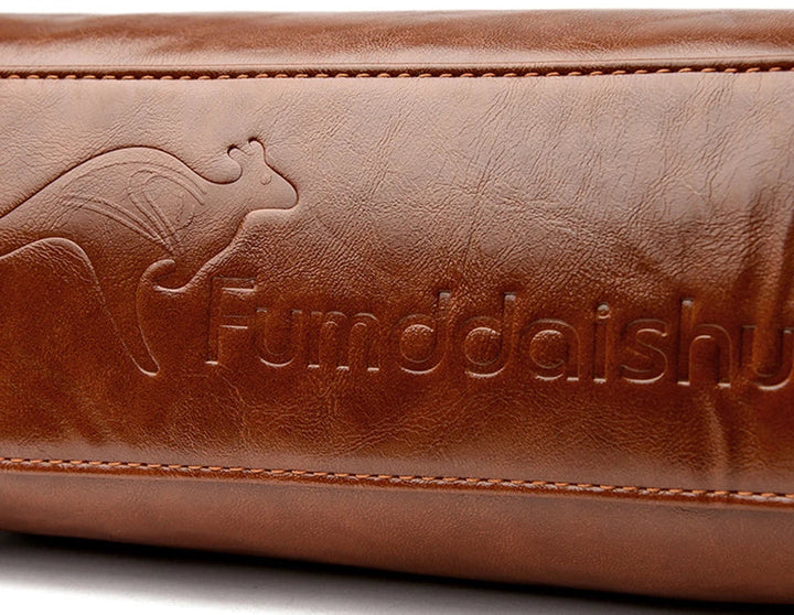 Faux leather bag with strap design