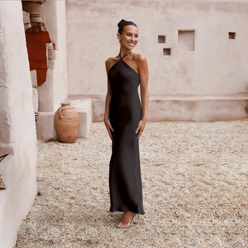 שמלת מקסי סאטן אלגנטית - קלייר