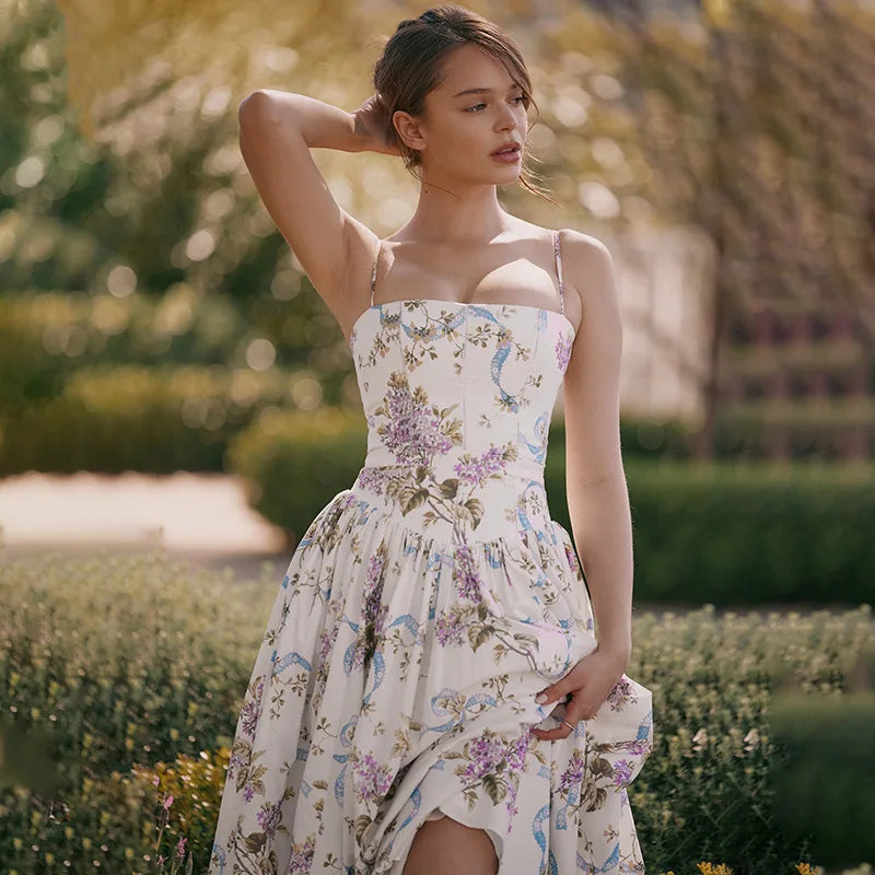 שמלת מקסי פרחונית בגזרת A - ונציה