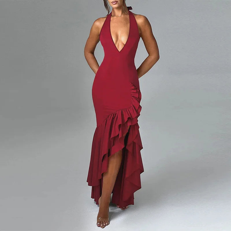 שמלת מקסי מלמלה גב פתוח - Rosalina