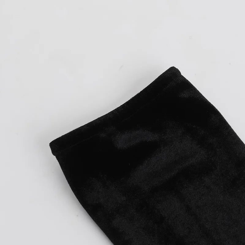 שמלת מקסי סטרפלס קטיפה צמודה  - MICAELLA