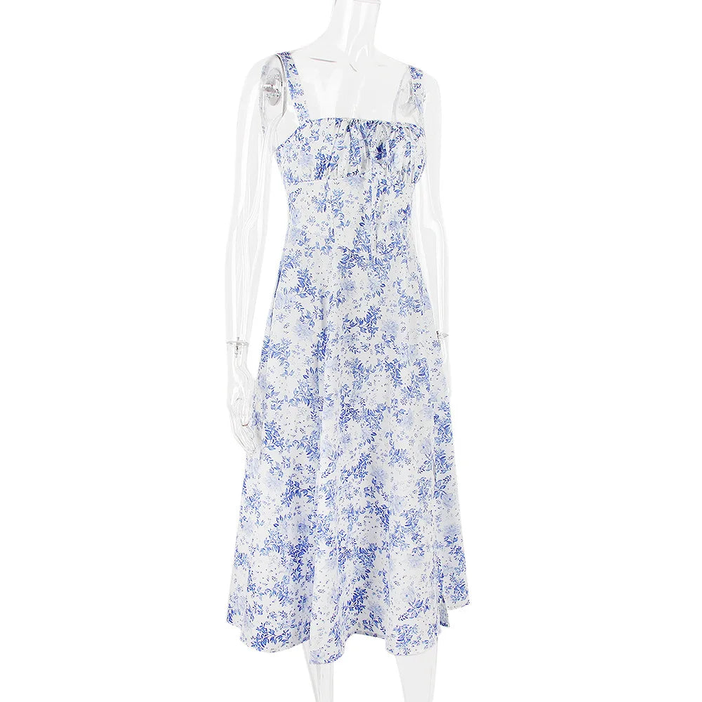 שמלת מידי קיצית בעיצוב כפרי בעיטור שסע - אנג'ליקה