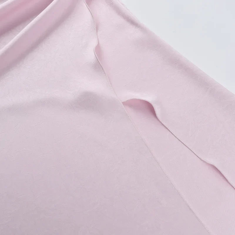 שמלת מקסי סאטן בעיטור שסע - לינדה