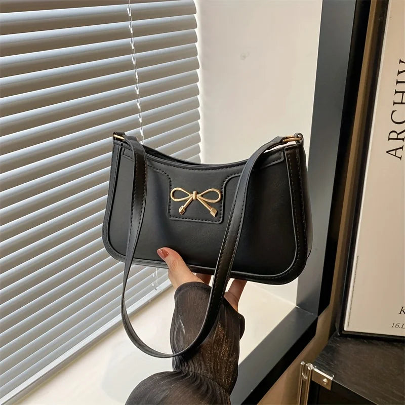 Faux leather bag with buckle design