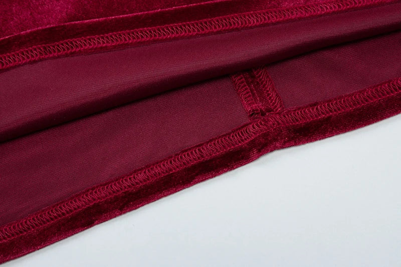 שמלת מיני סטרפלס קטיפה - דורין