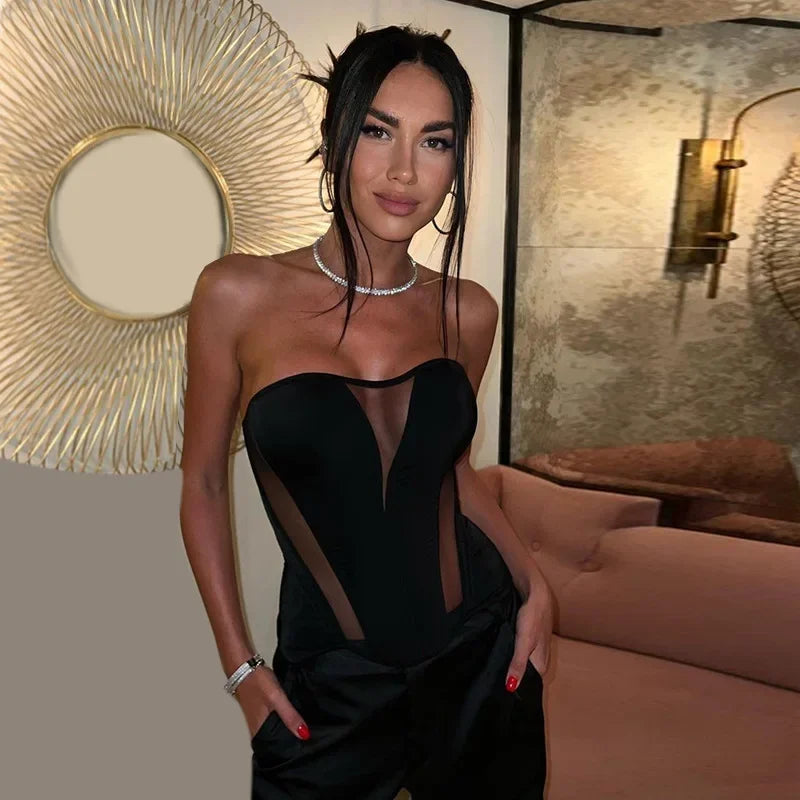 טופ מחוך סטרפלס בעיצוב רשת - NYX