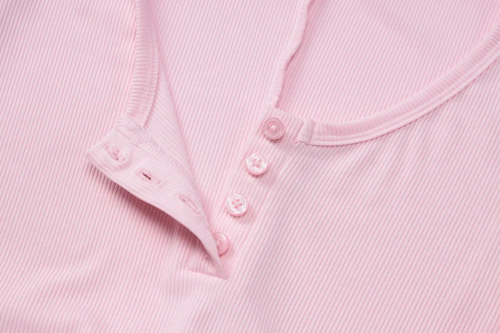 אוברול חלק אחד סרוג בעיטור כפתורים - Lauren