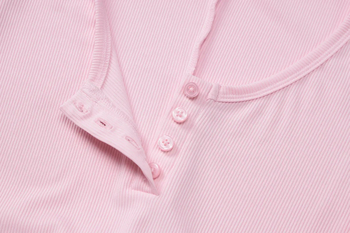 אוברול חלק אחד סרוג בעיטור כפתורים - Lauren