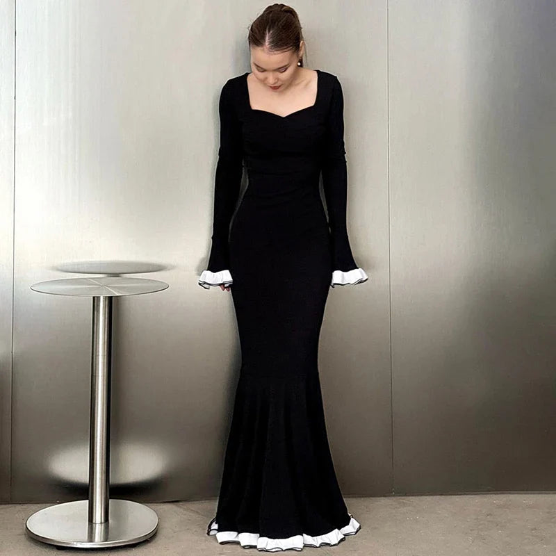 שמלת מקסי מלמלה סטייל צועני - חסמין