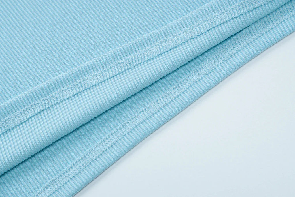 סט שני חלקים סרוג מכנסי פדלפון וחולצת בטן שרוולי פעמון - Zuri