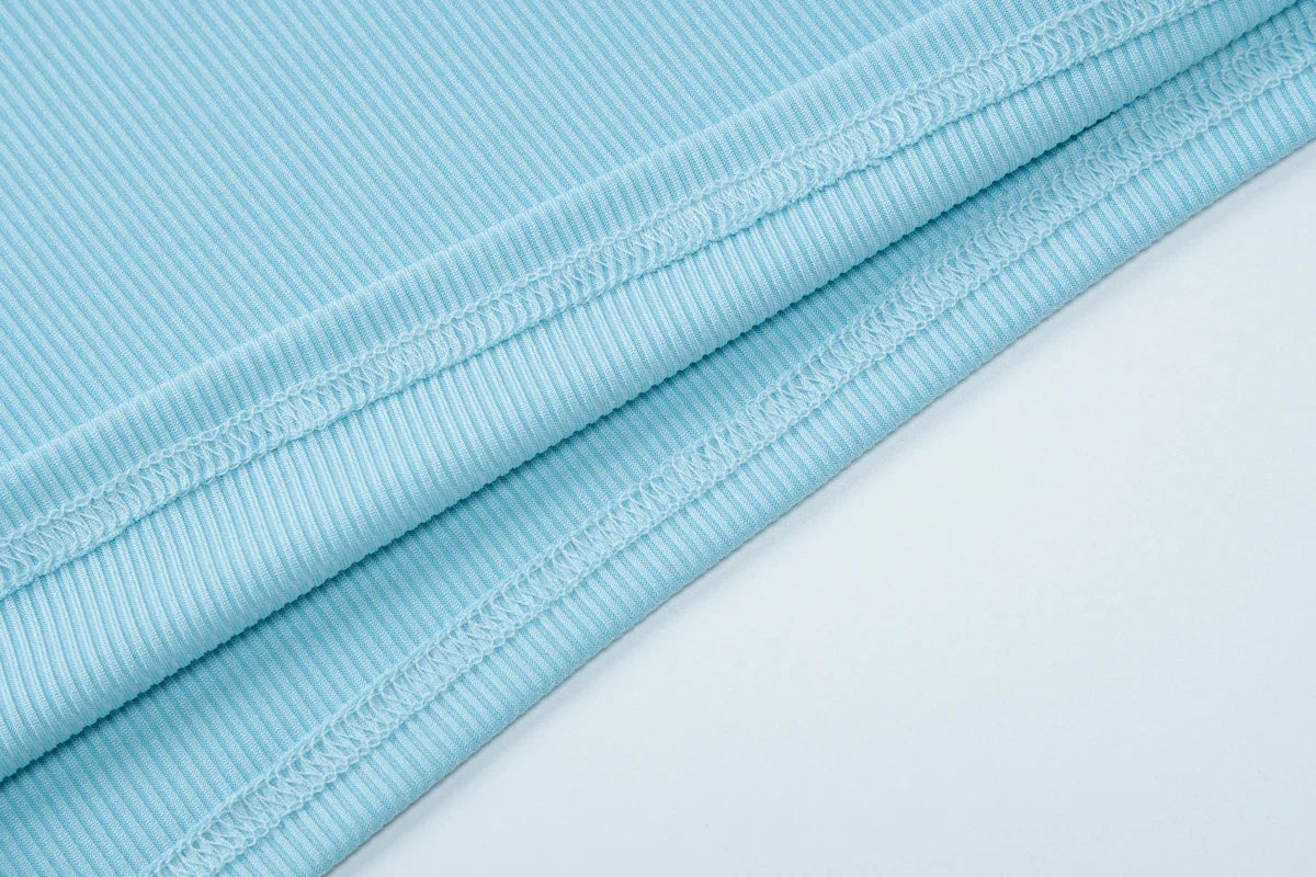 סט שני חלקים סרוג מכנסי פדלפון וחולצת בטן שרוולי פעמון - Zuri