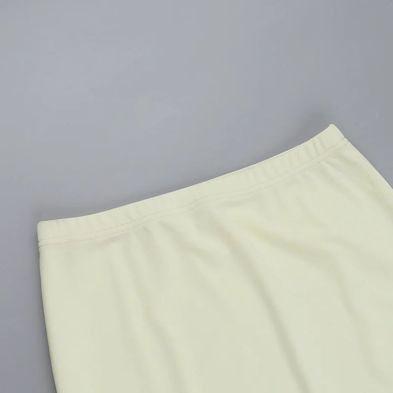 סט שני חלקים חצאית מקסי וחולצת רשת כתפיים חשופות - בלינה