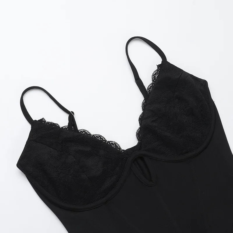 אוברול ארוך מכנסי פדלפון בעיטור תחרה - ליז