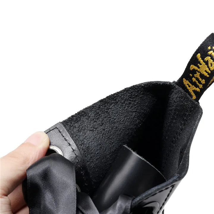 Satin lace-up leather boots - Winnie