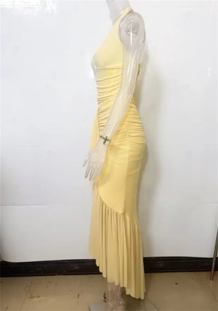 Ruffled chiffon maxi dress - JOYA