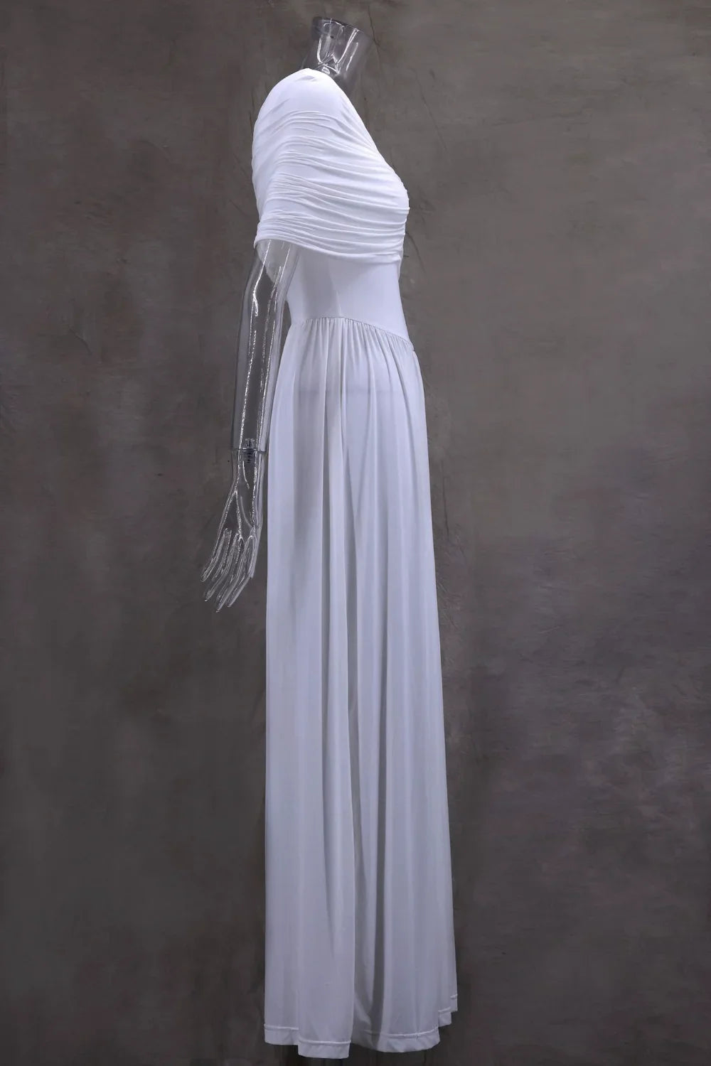 שמלת מקסי ערב אלגנטית בעיצוב כיווצים - מושקא