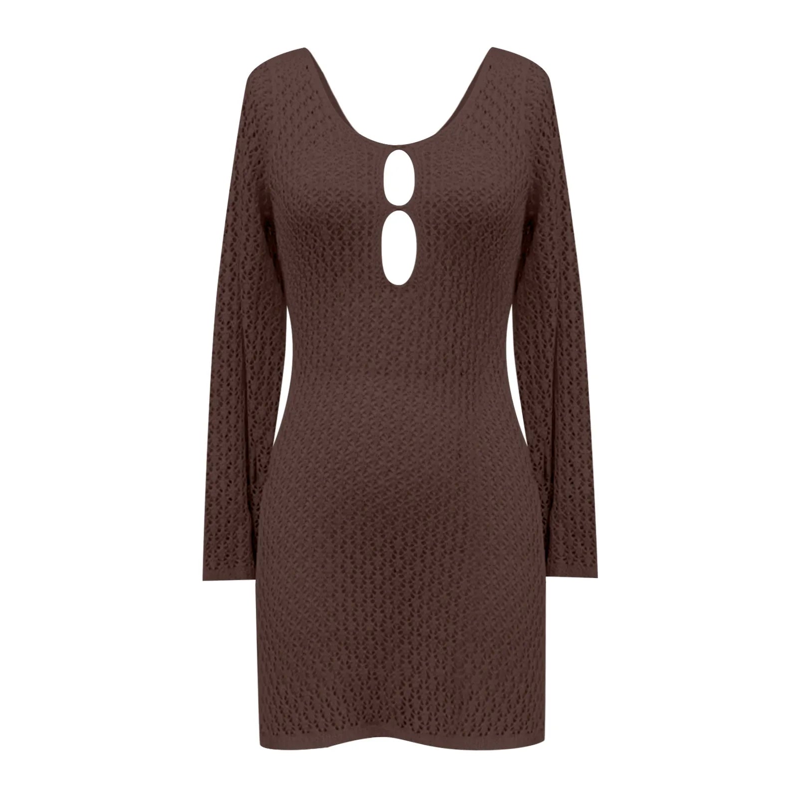 שמלת מיני חוף סרוגה גב פתוח  - Keira