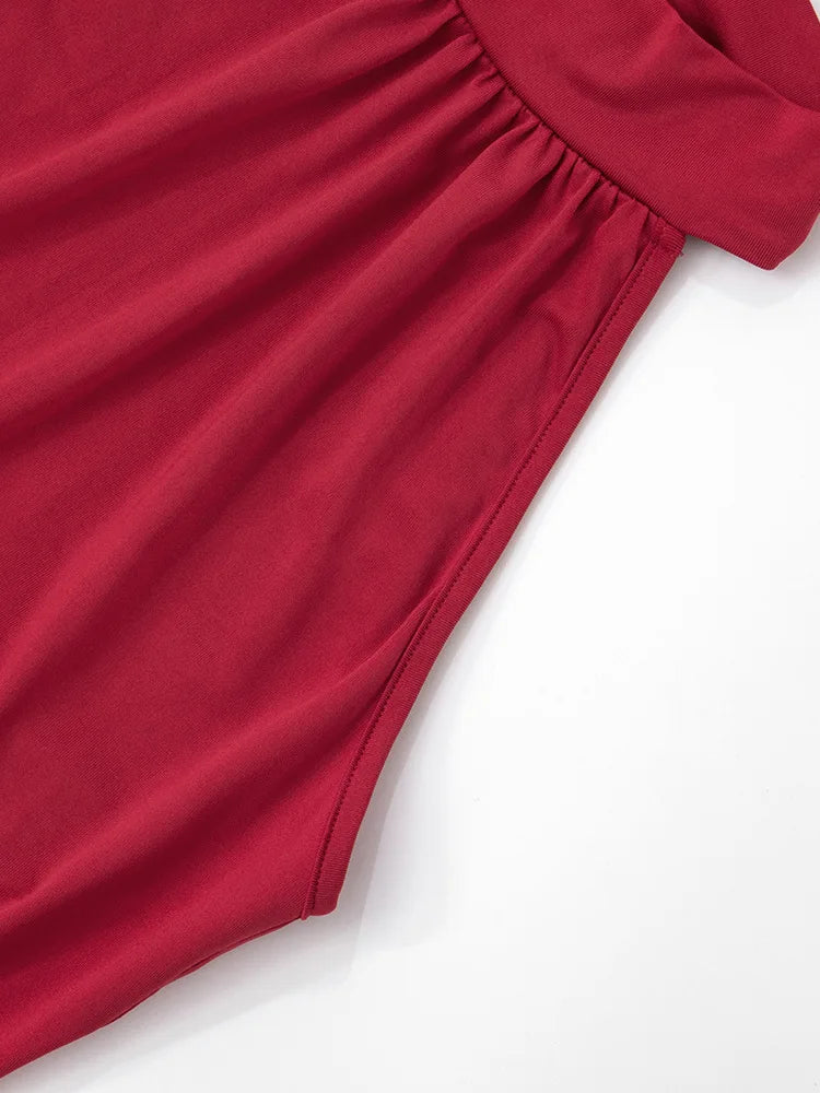 שמלת מקסי קולר בעיצוב כיווצים ושסע קדמי - מדונה