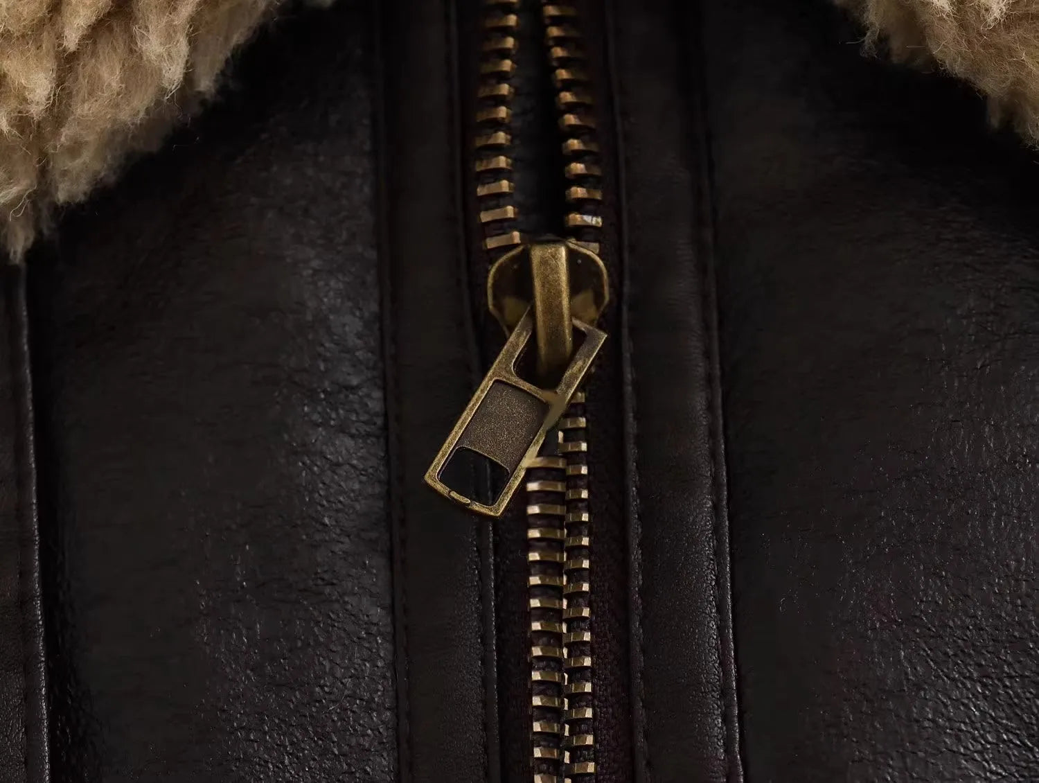 מעיל עור פרווה פנימית - קנדי