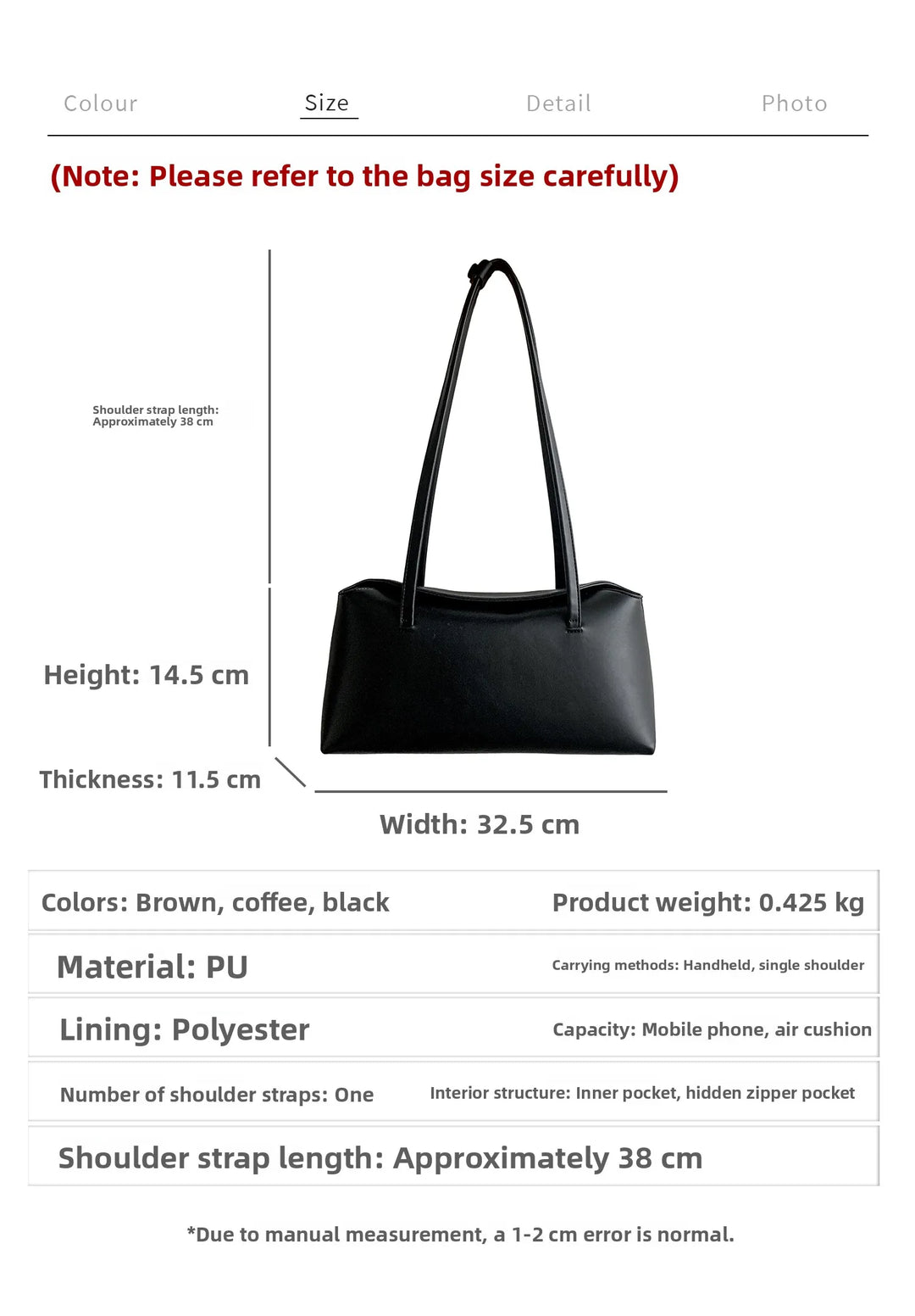 Faux leather bag with rectangular design