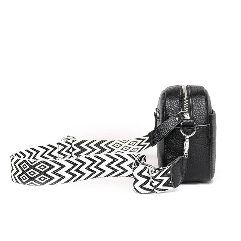 Leather bag with special strap design