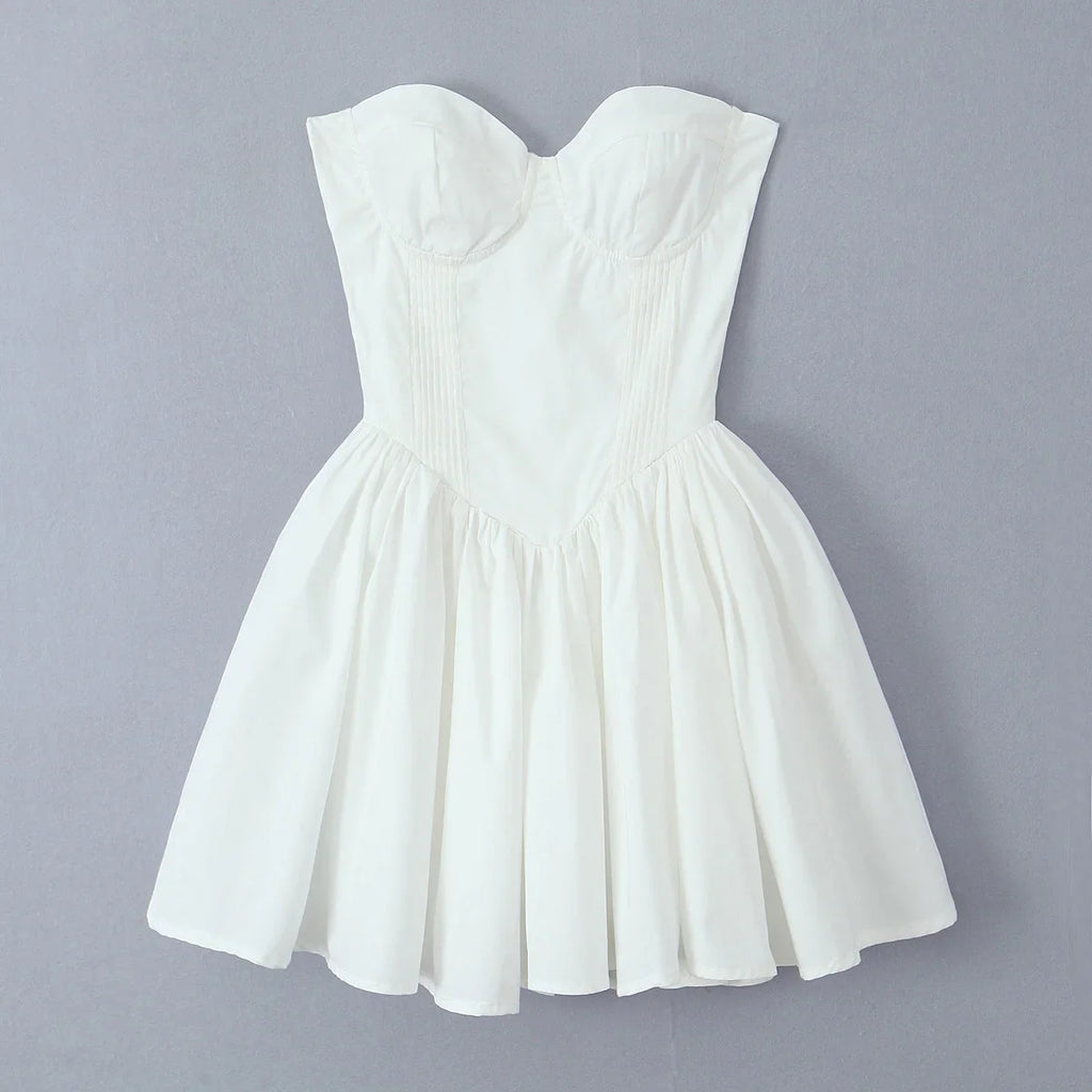 שמלת מיני סטרפלס בגזרת A - Ayra